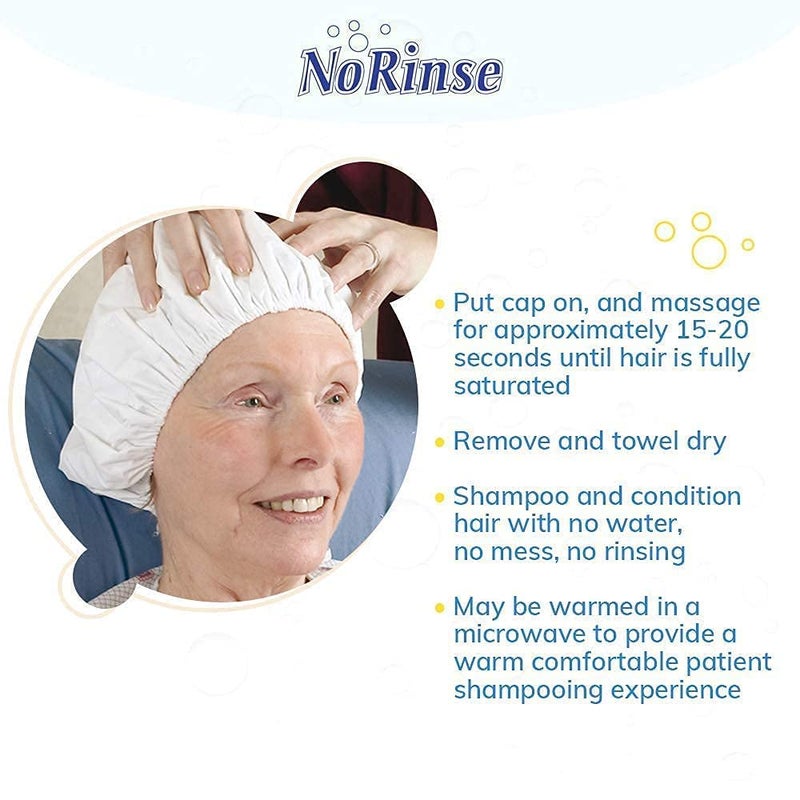 No Rinse Cleanlife Products No-Rinse Shampoo Cap (2 Pack) - Waterless, Rinseless Hair Washing and Conditioning Shower Caps for Bathing Elderly, Bedridden, Hospital Patients - Disposable, Hypoallergenic - Image 4